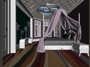 luxury stylish interior master bedroom - 86 3D Модель