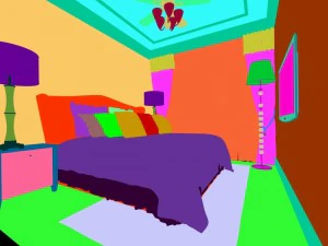 luxury stylish interior master bedroom - 90 3D Model
