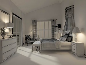 luxury stylish interior master bedroom - 91 3D Модель