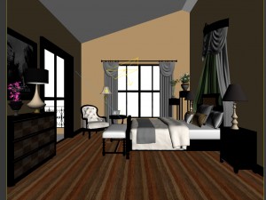 luxury stylish interior master bedroom - 91 3D Модель