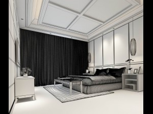luxury stylish interior master bedroom - 93 Modelo 3D