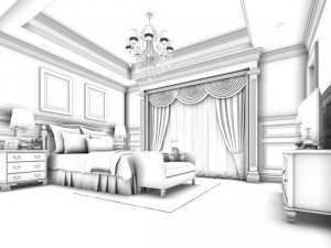 luxury stylish interior master bedroom - 94 Modelo 3D