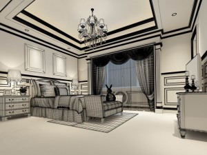 luxury stylish interior master bedroom - 94 Modelo 3D