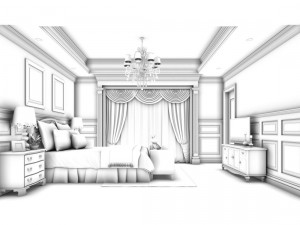 luxury stylish interior master bedroom - 94 Modelo 3D