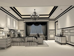 luxury stylish interior master bedroom - 94 Modelo 3D