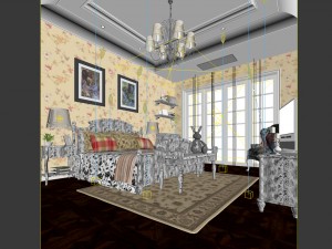 luxury stylish interior master bedroom - 96 3D Модель