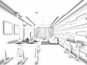 luxury stylish interior master bedroom - 97 3D Model