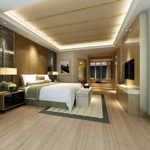 luxury stylish interior master bedroom - 98 3D Model .c4d .max .obj .3ds .fbx .stl .blend 