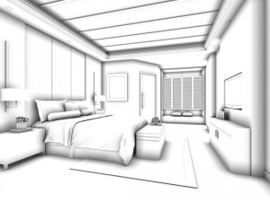 luxury stylish interior master bedroom - 98 3D Model