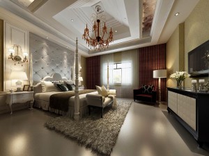 stylish european bedroom 01 3D Model