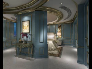 stylish european bedroom 03 3D Model