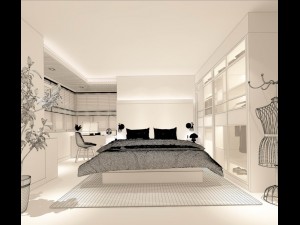 stylish european bedroom 04 3D-Modell