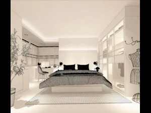 stylish european bedroom 04 3D Model