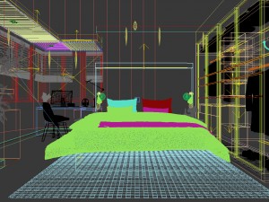 stylish european bedroom 04 3D-Modell