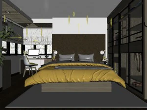 stylish european bedroom 04 3D Model
