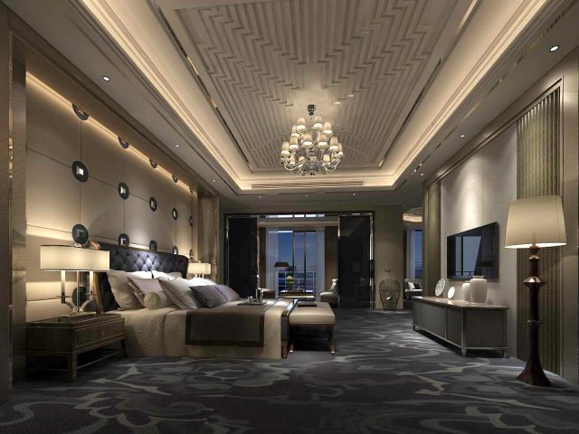 stylish european bedroom 05 3D Модель .c4d .max .obj .3ds .fbx .stl .blend 