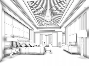 stylish european bedroom 05 3D Model