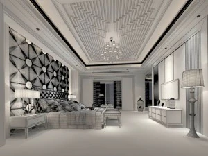 stylish european bedroom 05 3D Model