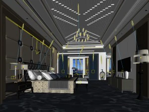 stylish european bedroom 05 3D Model