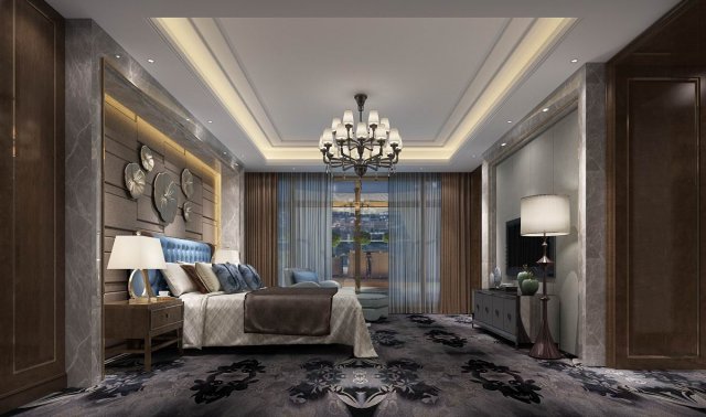 stylish european bedroom 07 3D-Modell .c4d .max .obj .3ds .fbx .stl .blend 