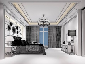 stylish european bedroom 07 3D-Modell