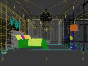 stylish european bedroom 07 3D-Modell