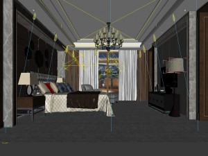 stylish european bedroom 07 3D-Modell