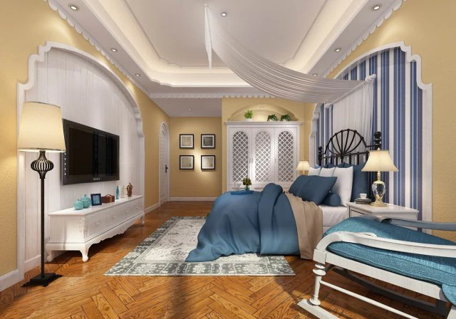 stylish european bedroom 08 3D Model .c4d .max .obj .3ds .fbx .stl .blend 