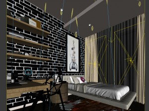 stylish european bedroom 09 3D Model