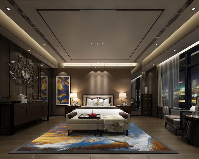 stylish european bedroom 12 3Dモデル .c4d .max .obj .3ds .fbx .stl .blend 