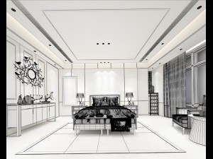 stylish european bedroom 12 3Dモデル