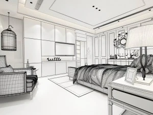 stylish european bedroom 12 3D Model