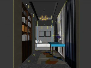 beautifully stylish and luxurious bedrooms 02 3D Model