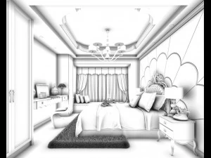 beautifully stylish and luxurious bedrooms 04 3D Model