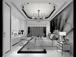 beautifully stylish and luxurious bedrooms 04 3D Model
