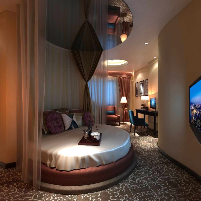 beautifully stylish and luxurious bedrooms 05 3D Model .c4d .max .obj .3ds .fbx .stl .blend 