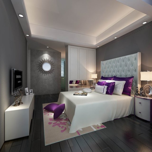 beautifully stylish and luxurious bedrooms 06 3D 모델 .c4d .max .obj .3ds .fbx .stl .blend 