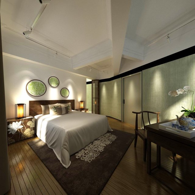 hotel room -9405 3D Model .c4d .max .obj .3ds .fbx .stl .blend 