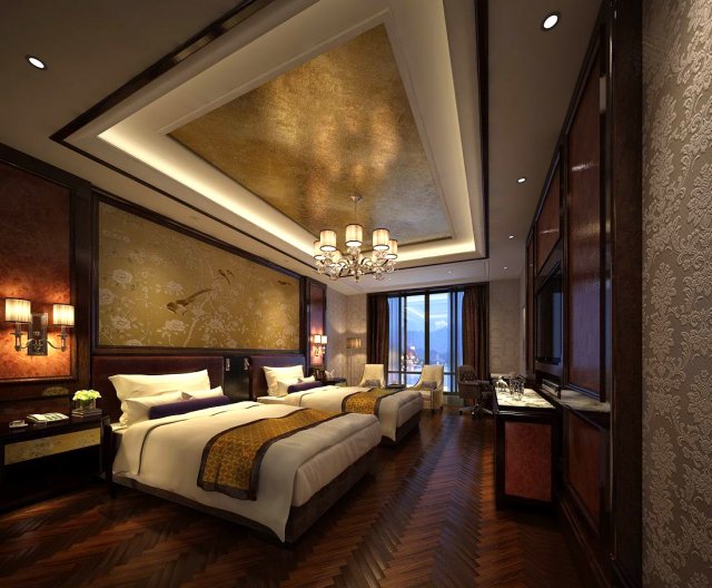 hotel room -9406 Modelo 3D .c4d .max .obj .3ds .fbx .stl .blend 