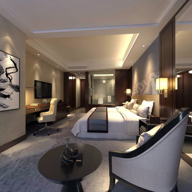 hotel room -9408 3D Модель .c4d .max .obj .3ds .fbx .stl .blend 