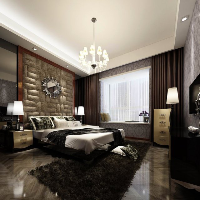 bedroom - american style -9410 3Dモデル .c4d .max .obj .3ds .fbx .stl .blend 