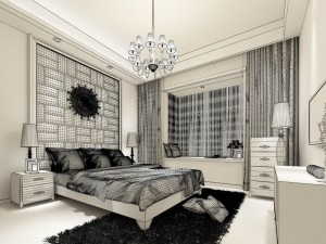 bedroom - american style -9410 3Dモデル