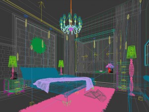 bedroom - american style -9410 3Dモデル