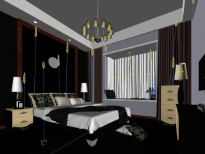 bedroom - american style -9410 3Dモデル