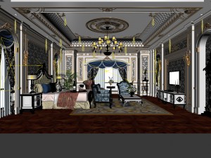 bedroom - american style -9411 3D Модель