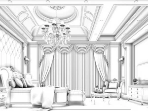 bedroom - american style -9412 3D Model