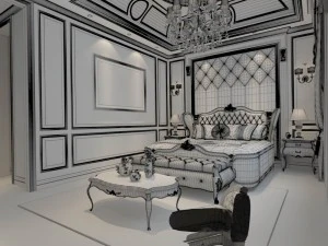 bedroom - american style -9412 3D Model