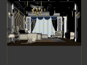 bedroom - american style -9412 3D Model
