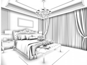 bedroom - american style-9415 3D Model