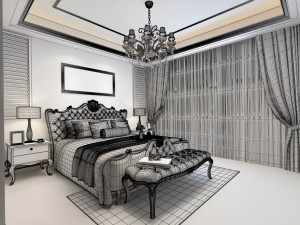 bedroom - american style-9415 3D Model
